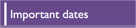 Imprtant dates