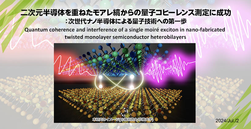 二次元半導体を重ねたモアレ縞からの量子コヒーレンス測定に成功：次世代ナノ半導体による量子技術への第一歩
