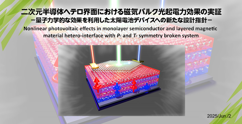 ナノ光科学　二次元半導体ヘテロ界面における磁気バルク光起電力効果の実証−量子力学的な効果を利用した太陽電池デバイスへの新たな設計指針−
